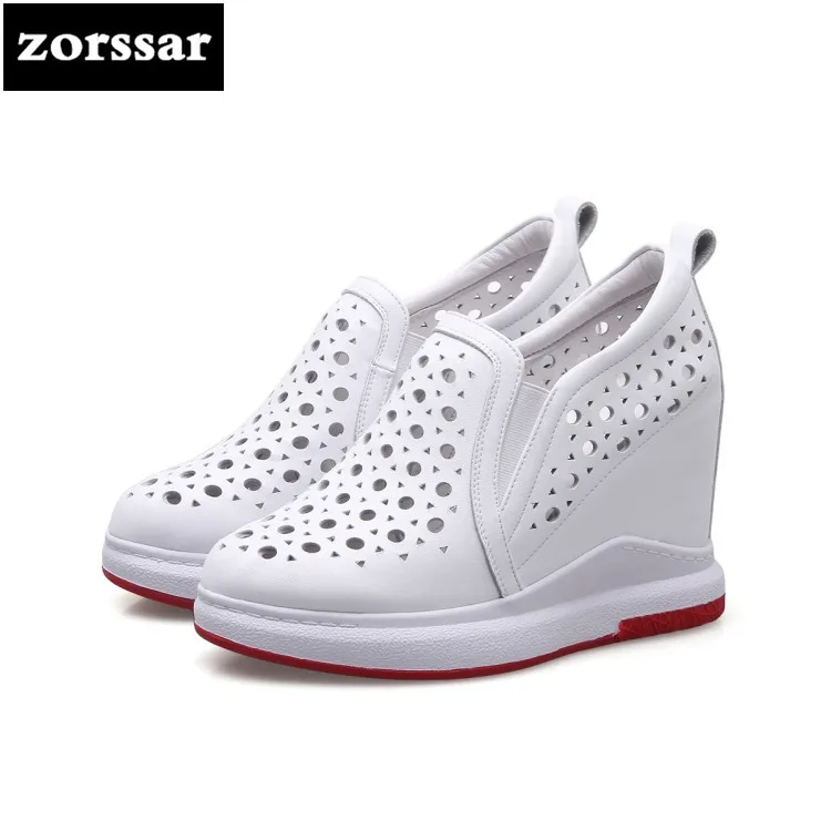 

{Zorssar} summer Women sneakers Shoes breathable 2018 New Womens Wedges Height Increasing Casual shoes Ladies High heels pumps