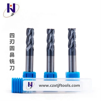 

D4*10*D4*50*4T Solid carbide 4 flute flattened end mills with straight shank milling cutter HRC60 PT Coated