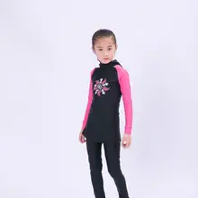 Из нейлона и спандекса, купальный костюм для девочек, купальный костюм мусульманский горячий детский мусульманский купальный костюм дети с длинным рукавом скромное пляжный купальный костюм