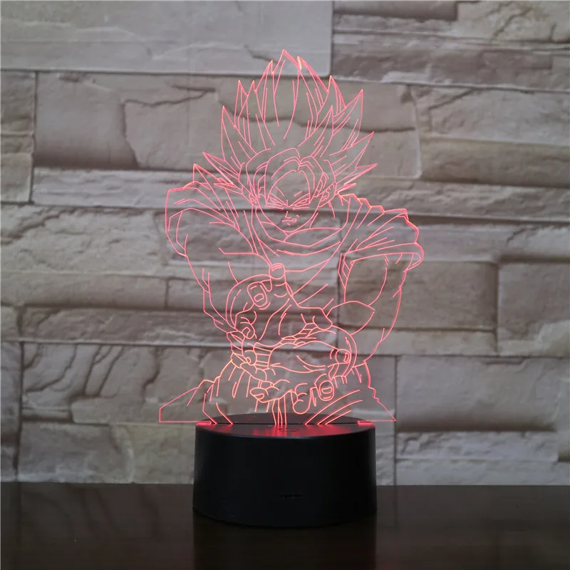 Фигурка "Dragon Ball" атмосферная настольная лампа Lampara Супер Saiyan Goku Usb 3d светодиодный ночник прикроватный сенсорный Сенсор освещение лампа