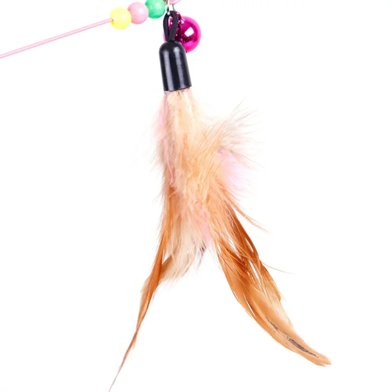 

Metal Wire Funny Creative Interactive Cat Toy With Feather Bells Cat Stick Pet Supplies Kitten Pet Teaser Feather Thread
