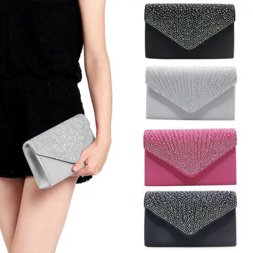 

Women's Fashion Glitter Shiny Wallet Envelope Clutch Bag Ladies Wedding Evening Party Purse Long Wallet