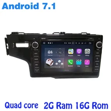 Android 7.1 Quad core Coches reproductor de dvd gps para honda fit 2014-2016 con rds wifi 4G usb bluetooth enlace espejo auto Estéreo