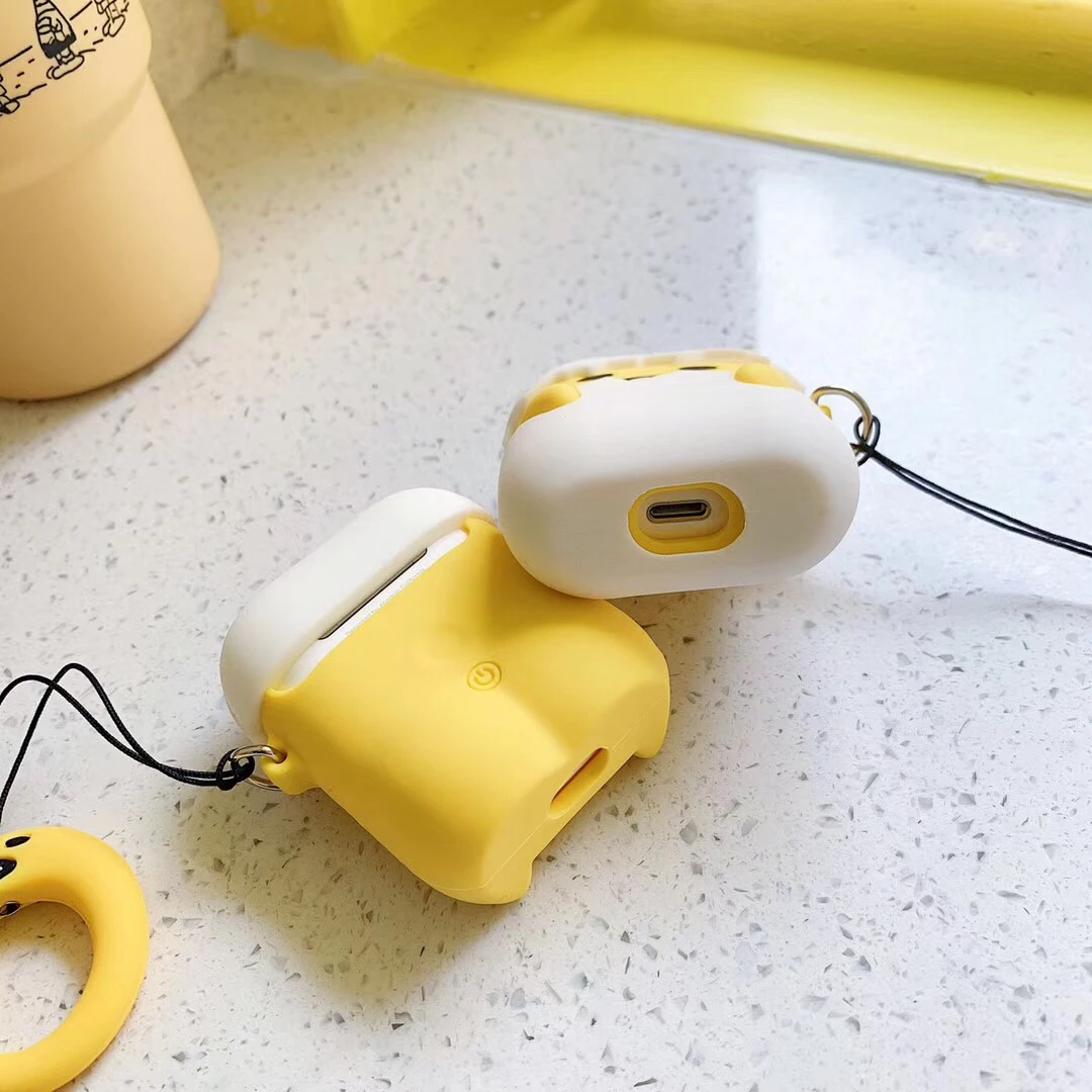 Airpods Pro Чехол стильная футболка с изображением персонажей видеоигр 3D Gudetama Мягкий силиконовый чехол для Apple Airpods 1/2/3 крышка Беспроводной Bluetooth наушники чехол