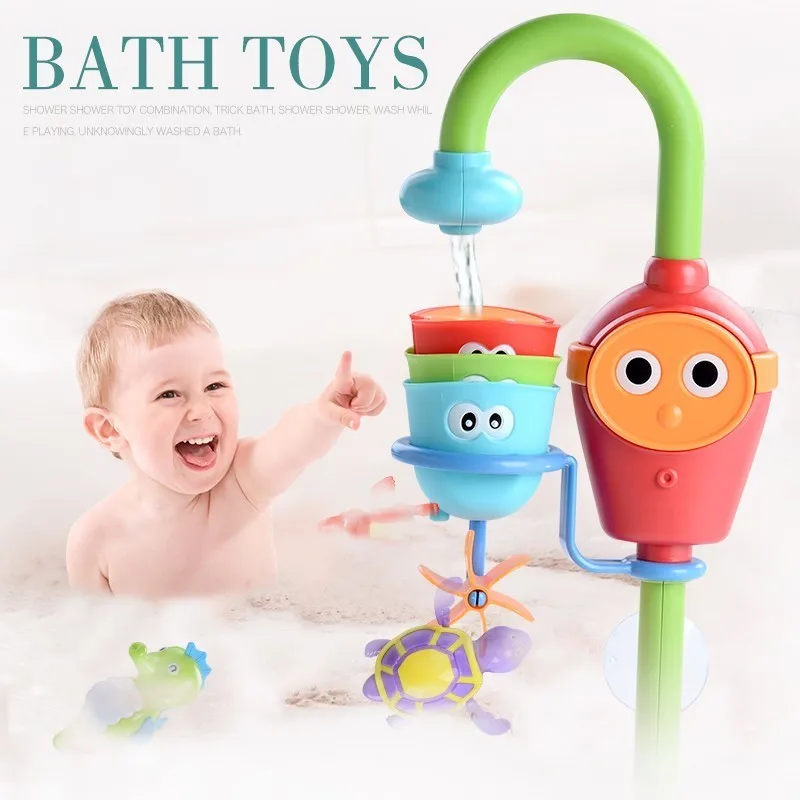Lovely Cartoon Bathtub Kids Baby Bath Articles Toys Shower Faucet Spray Water Toys For Children Bathtub Water Spraying Tool