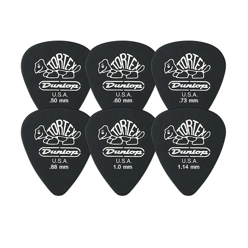 Черные медиаторы для гитары Dunlop Tortex 6 шт. басовый акустический медиатор
