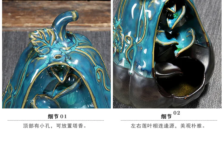 Backflow Ceramic Incense Burnerd Smoke Water Fall Down Mountain Handicraft Incense Censer Holder Home Decoration