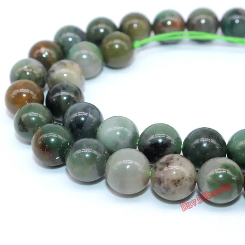Бисер из натурального камня Круглый зеленый для рукоделия 6 8 10 12 мм|bracelet diy|beads natural