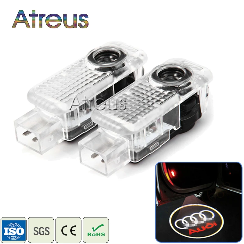 2X LED Car Door Welcome Light 12V Car door Projector For Audi A3 A4 B6 B8 B7 A6 C5 C6 Q5 A5 Q7 Q3 TT R8 A8 A7 S Line Accessories