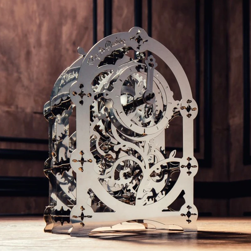 

DIY Metal Model Puzzle Mechanical Gear Drive Pendulum Clock Drive Jobs Assemble Jigsaw Model Building Kit Toy For Children Adult