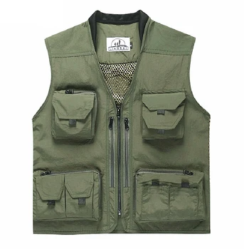 

Casual Sleeveless Jacket Men's Photography Multi-pockets Waistcoat Style Fishing Mesh Vest Military Tactical Sleeveless Jacket