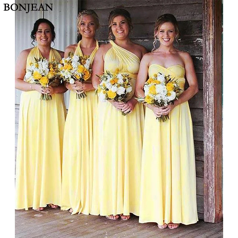 

New Bridesmaid Dress Sleeveless Pleat Chiffion Mismatched Formal Dress Long Bridesmaid Dresses Plus Size Custom Made