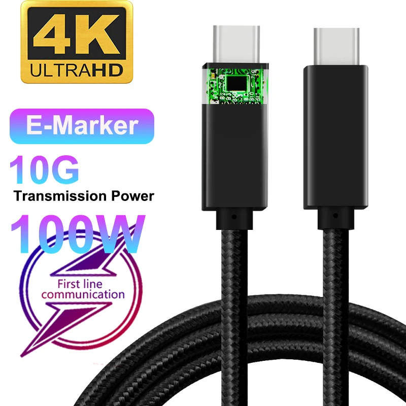 

USB Type C PD Cable 5A 100W USB 3.1 Type-C to Type C Cable QC4.0 USB C Fast Charger Data Cable for Macbook Pro Samsung S10 9