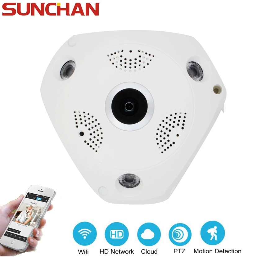 SUNCHAN 960P WIFI VR Camera IP Surveillance Camera Indoor HD Security Camera Night Vision Micro SD Card Storage