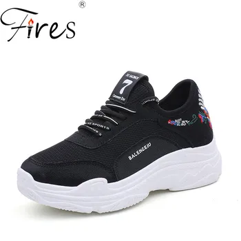 

Fires Women Run Sneakers Black Sport Shoes Summer Cool Walking Shoes Comfortable Trainning Shoes Female Breathable Sneaker