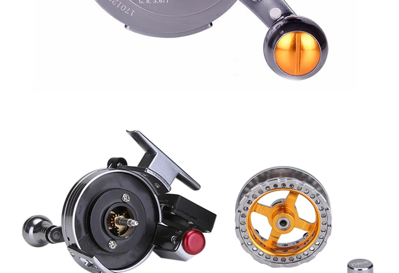 Liga de Alumínio Linha de Peixes Carretel de Pesca 6 + 1bb Infof Linha Elétrica Contador Carretéis 3.6: 1 Roda Voar Esquerda - Destro 7 High Quality Esporte e Lazer