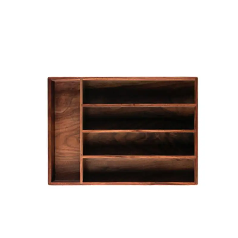 

1 Pc Cutlery Storage Box Black Walnut Storage Tray Tableware Organizer for Kitchen