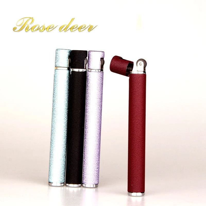 

(Lighter no gas)Stainless Steel Pipe gas lighter creative metal inflatable cigarette lighter,Butane oblique briquet Gadgets men