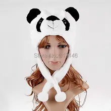 Милая плюшевая Шапка-бини с изображением панды из мультфильма, зимняя шапка для взрослых женщин, мужчин, детей, детей, мальчиков и девочек, теплый пушистый костюм для косплея