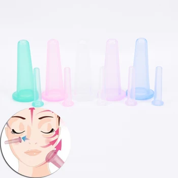 

4pcs Silicone Massage Set Cup Vacuum Face Body Back Massage Helper Skin Care Massage for Face Neck Back Eyes