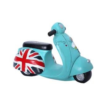 

Zakka British Retro Piggy Bank Motorcycle Model Decoration Figurines Living Room Cafe Resin Motorcycle Craft Ornament Home Decor