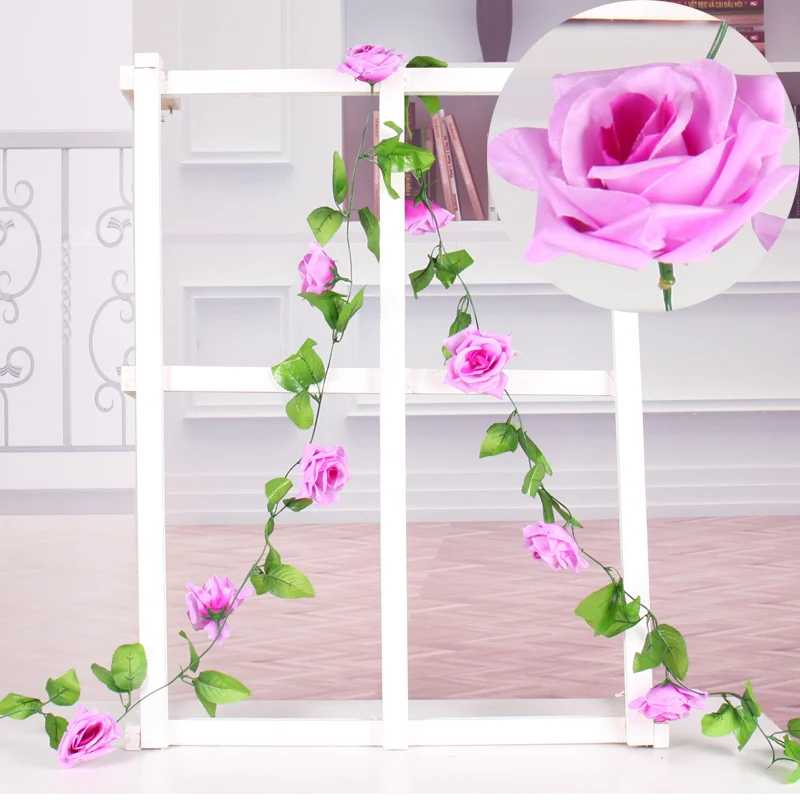 Цветок настенный Свадебный пластиковый цветок гирлянда из ротанга искусственные цветы розы лоза geeen гирлянда для свадьбы дома сада украшения