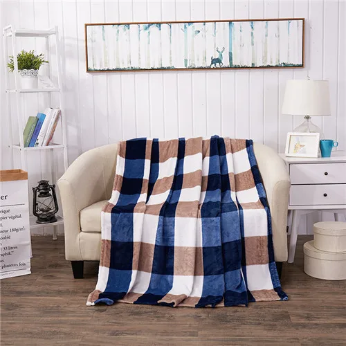 Brand 200x230cm soft blanket large plaid bedspreads fleece blanket