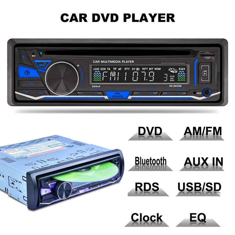 

Car Radios 1 Din 12v Bluetooth Hands Free Mp4 Mp5 Player Autoradio Audio Stereo For Auto Compatible CD Dvd Vcd Wma Aux Usb Input