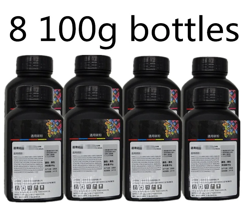 8 100g bottles Сумка для заправки черного лазерного тонера, набор порошков для принтера OKI DATA B410 B430 B440 B460 B470 B480 MB410 MB430 MB440 MB460 - Цвет: 8 100g bottles