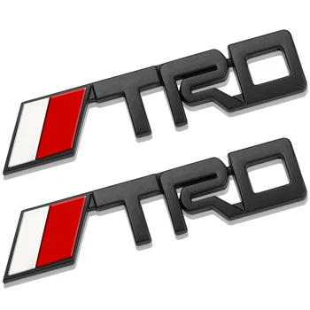 

2pcs Car styling Aluminum alloy full body stickers car trunk TRD LOGO car stickers For Toyota Highlander Camry CHR YARiS L Vios