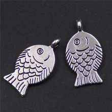 

15pcs Silver Color Asian carp fashion alloy pendants for earrings necklace DIY handmade jewelry charm making A466