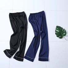 Женские штаны для сна, шелковые брюки, домашние штаны, женские штаны для сна, 3XL