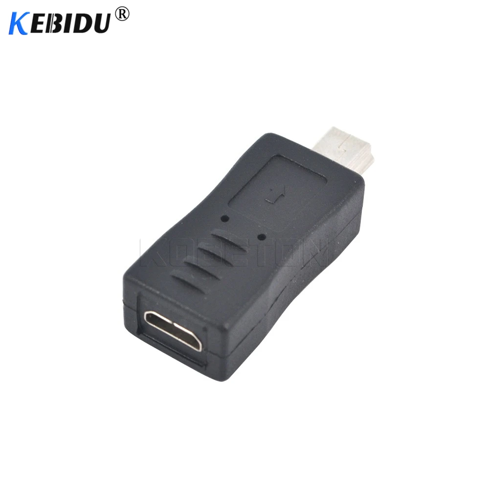 Адаптер переходник kebidu для ПК и телефонов черный Micro USB Мама в Mini папа|Кабели