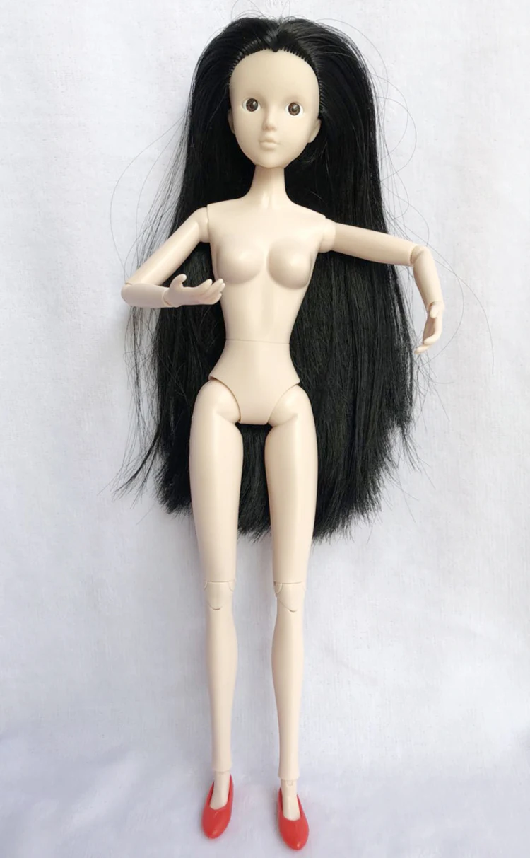 Мягкая пластиковая кукла для практики макияжа DIY голова с прямыми волосами для 30 см кукольные головки для 1/6 BJD кукла макияж голова без глаз