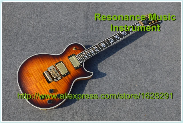 Cheap 100% Real Pictures Custom 24 Ebony Fretboard LP Guitar Vintage Sunburst Finish