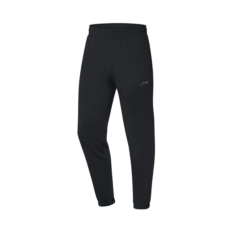 Li-Ning мужские тренировочные спортивные штаны с кулиской из хлопка, спортивные штаны с карманами AKLP199 CAMJ19