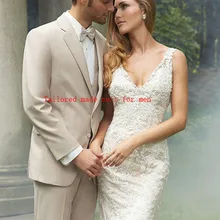 Для мужчин костюмы best продажи бежевый дружки модные костюмы Красный костюм Для мужчин Жених Нарядные Костюмы для свадьбы смокинг для жениха(куртка+ брюки+ жилет+ галстук