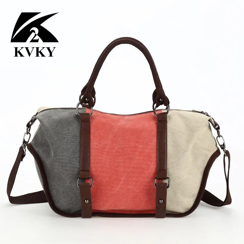 KVKY font b Luxury b font high quality canvas hobos font b women b font font