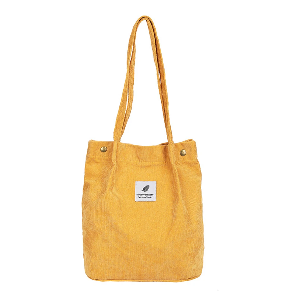 

Casual Large Capacity Corduroy Shoulder Bag Women Travel Tote Handbag Environmental Shopping Bag Sac Femme Beach Folding Bag