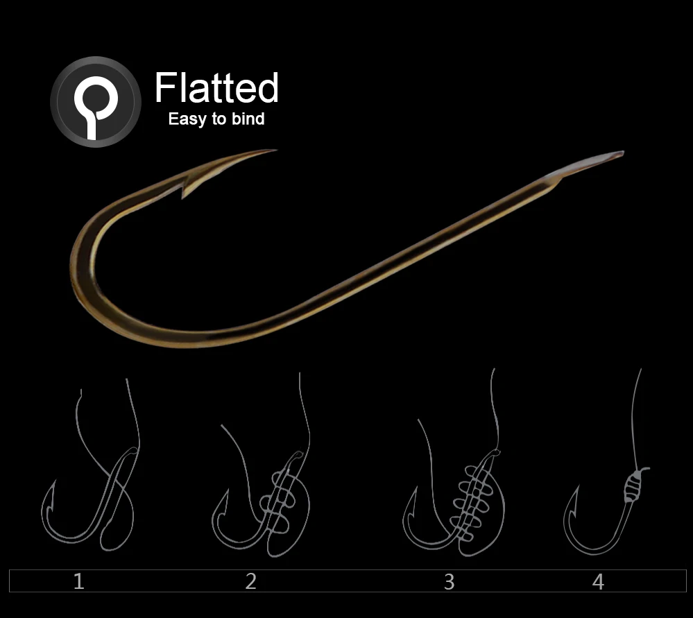100 шт./упак. 530BR рыболовный крючок 1#-10# одиночный крючок; высокое качество Flattde круглые лучшие крючки золотого цвета одиночные тройные Крючки
