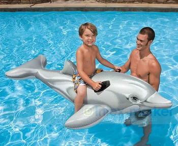 

175x66cm Original dolphin seat water inflatable animal mount children playing water toys inflated water air bean bag sofa