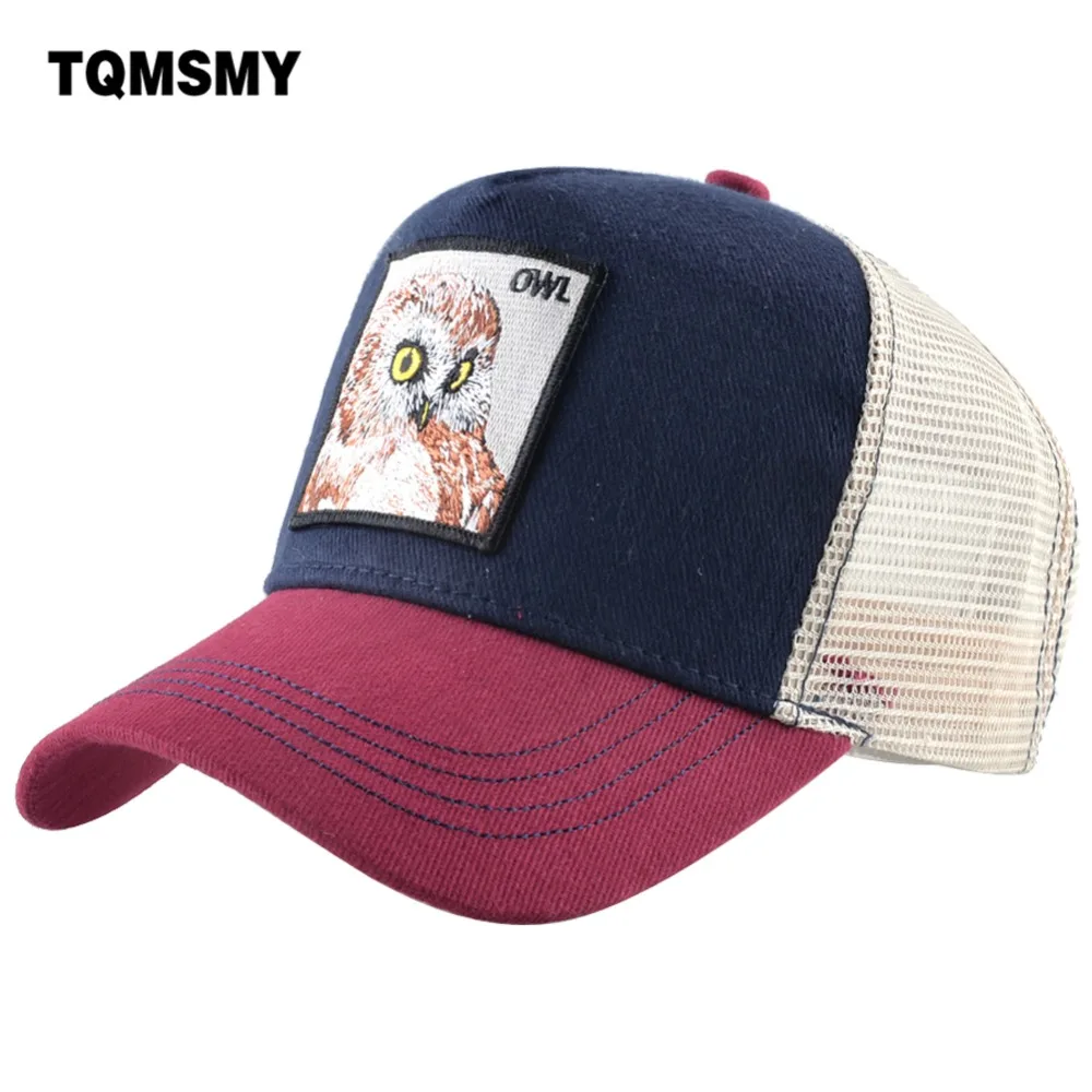 

TQMSMY Cool Male Baseball Cap Embroidery Owl Cotton Mesh Hats For Men Women Snapback Trucker hats Casual Hip Hop Caps DHMTY