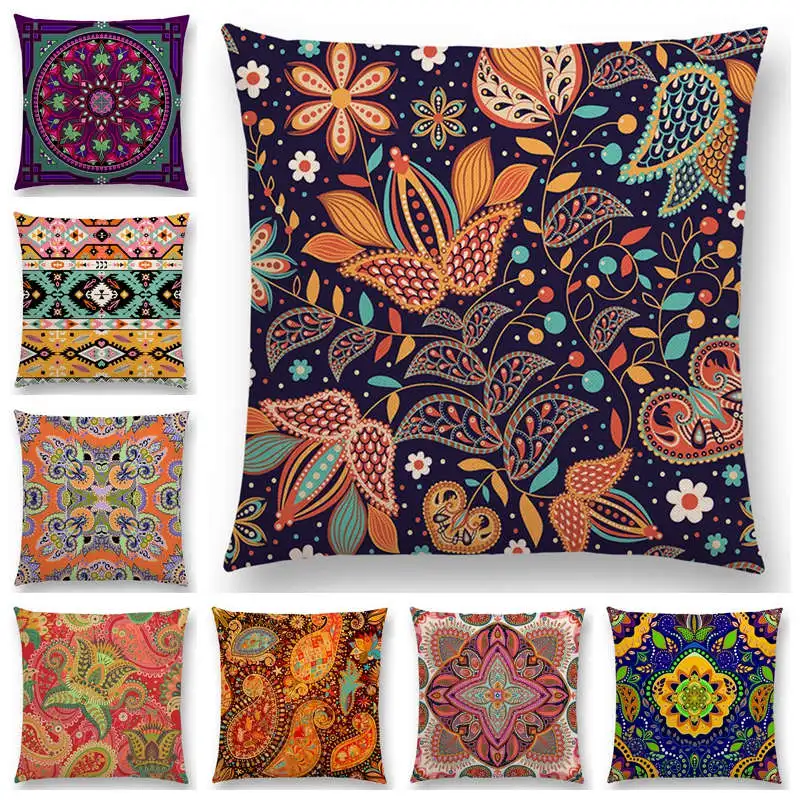 Искусственная Подушка с цветочным узором в восточном стиле|throw pillows|sofa throw pillowshome