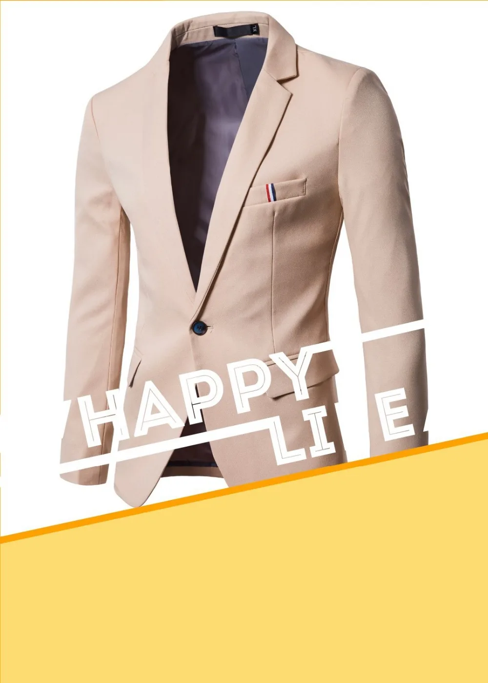 Белый брендовый блейзер мужской пиджак Повседневный маленький костюм Мужская корейская мода; Слим удобные, однотонного цвета нежелезный костюм куртка