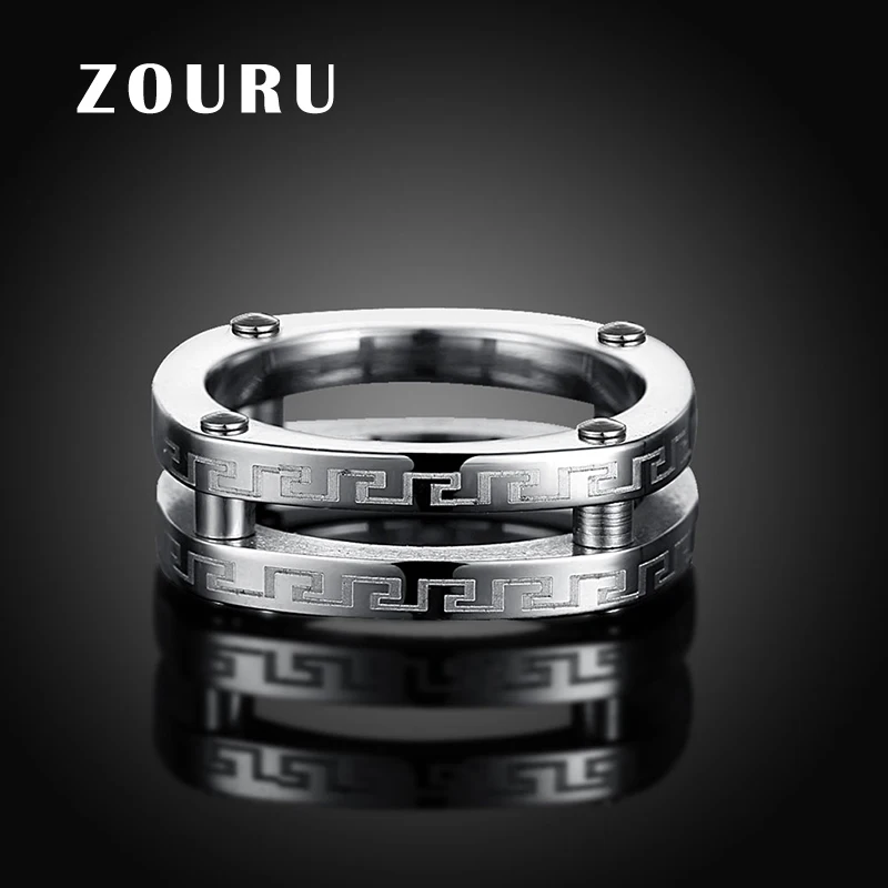 ZOURU Brand Free Shipping New font b Accessories b font Stainless Steel Double Layer Titanium Finger