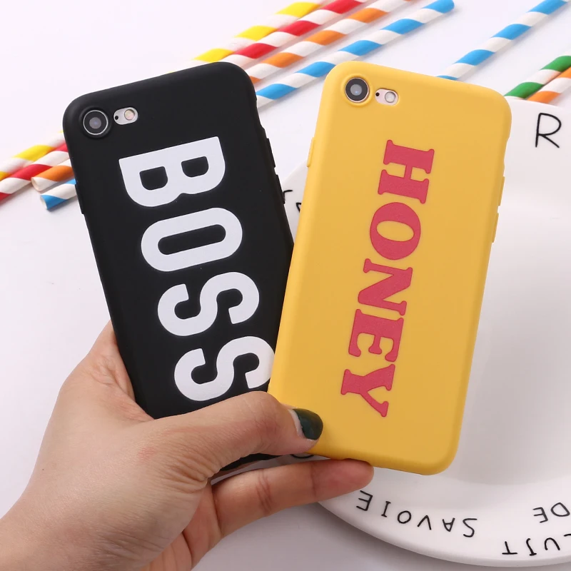 Для 8 8Plus X 7 7Plus Lover Boss honey King queen мягкий силиконовый матовый чехол Fundas Coque чехол для iPhone 11 Pro 6 6S 5SE XS Max