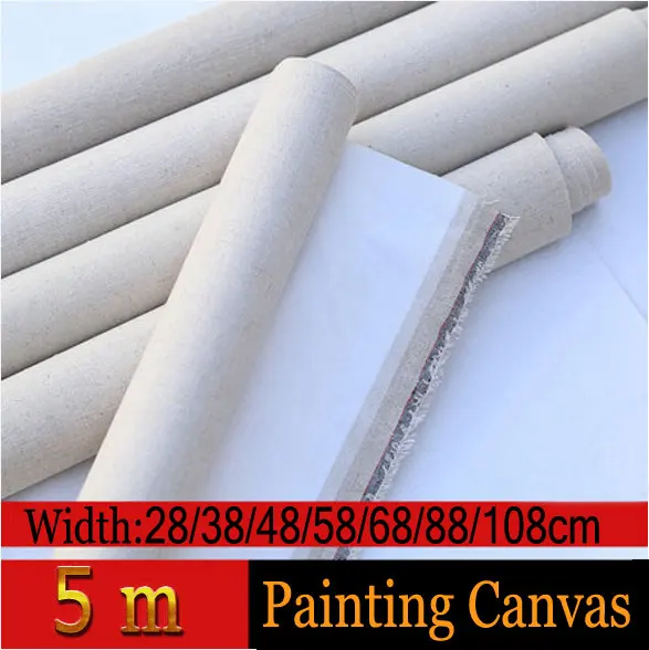 

5m Linen Blend Primed Blank Canvas For artist Painting Coarse-grained Oil Painting Canvas Linen Oil Painting Canvas