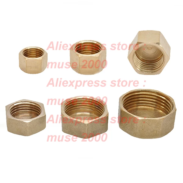 1/8 1/4 3/8 1/2 3/4 1 inch mm tube joint end brass inner thread female pipe copper plug cover cap | Обустройство дома