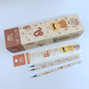 

[TrueColor] (10 Pieces/Lot) Cartoon Gel Pen Refill 0.38mm Black Ink Writing Tools Kawaii School Stationery Office Supplies C55-1