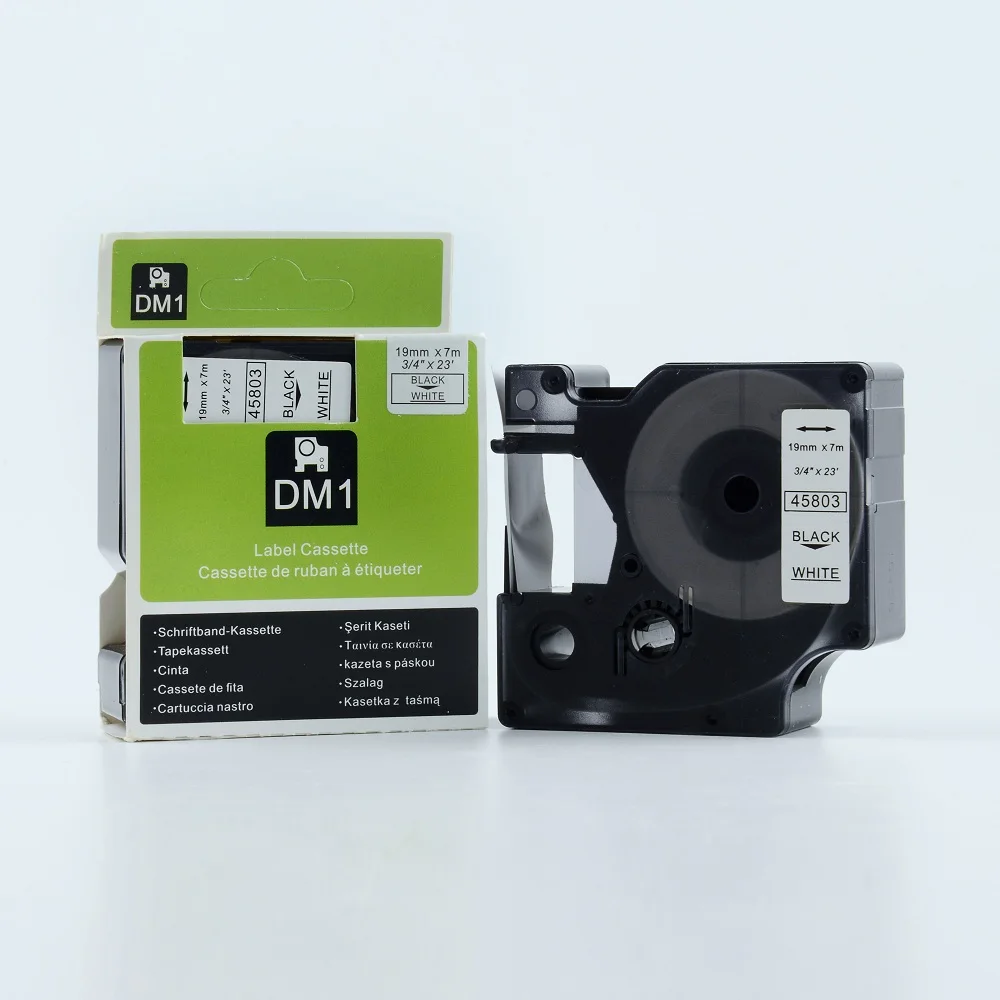 15 stks compatibel DYMO D1 tapes 19mm zwart op wit 45803 voor dymo label maker label printer